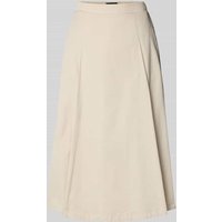 s.Oliver BLACK LABEL Ausgestellter Midi-Rock mit Bundfalten in Sand, Größe 42 von s.Oliver BLACK LABEL