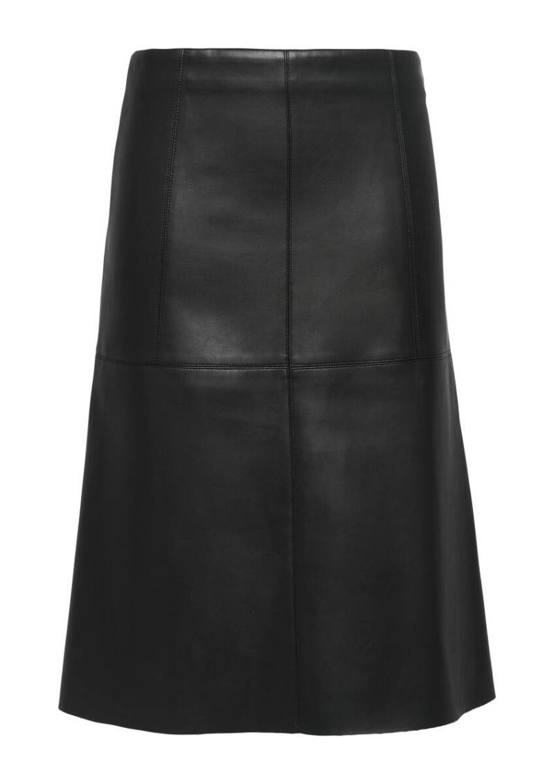 s.Oliver BLACK LABEL - Ausgestellter Rock aus Lederimitat schwarz - Gr. - 46 von s.Oliver BLACK LABEL