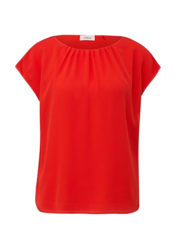 s.Oliver BLACK LABEL Damen 2145111 Bluse Kurzarm, rot 3062, 36 von s.Oliver BLACK LABEL