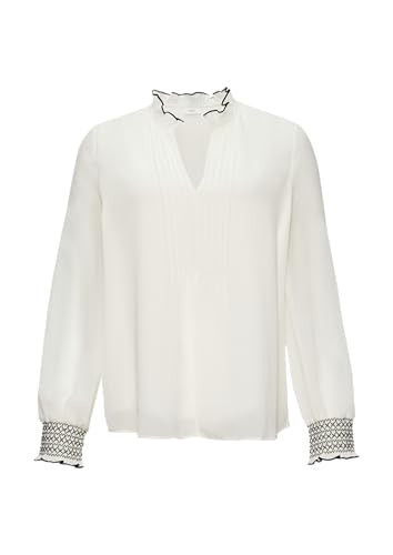 s.Oliver BLACK LABEL Elegante Chiffonbluse mit Kontrast-Details Ecru 42 von s.Oliver BLACK LABEL