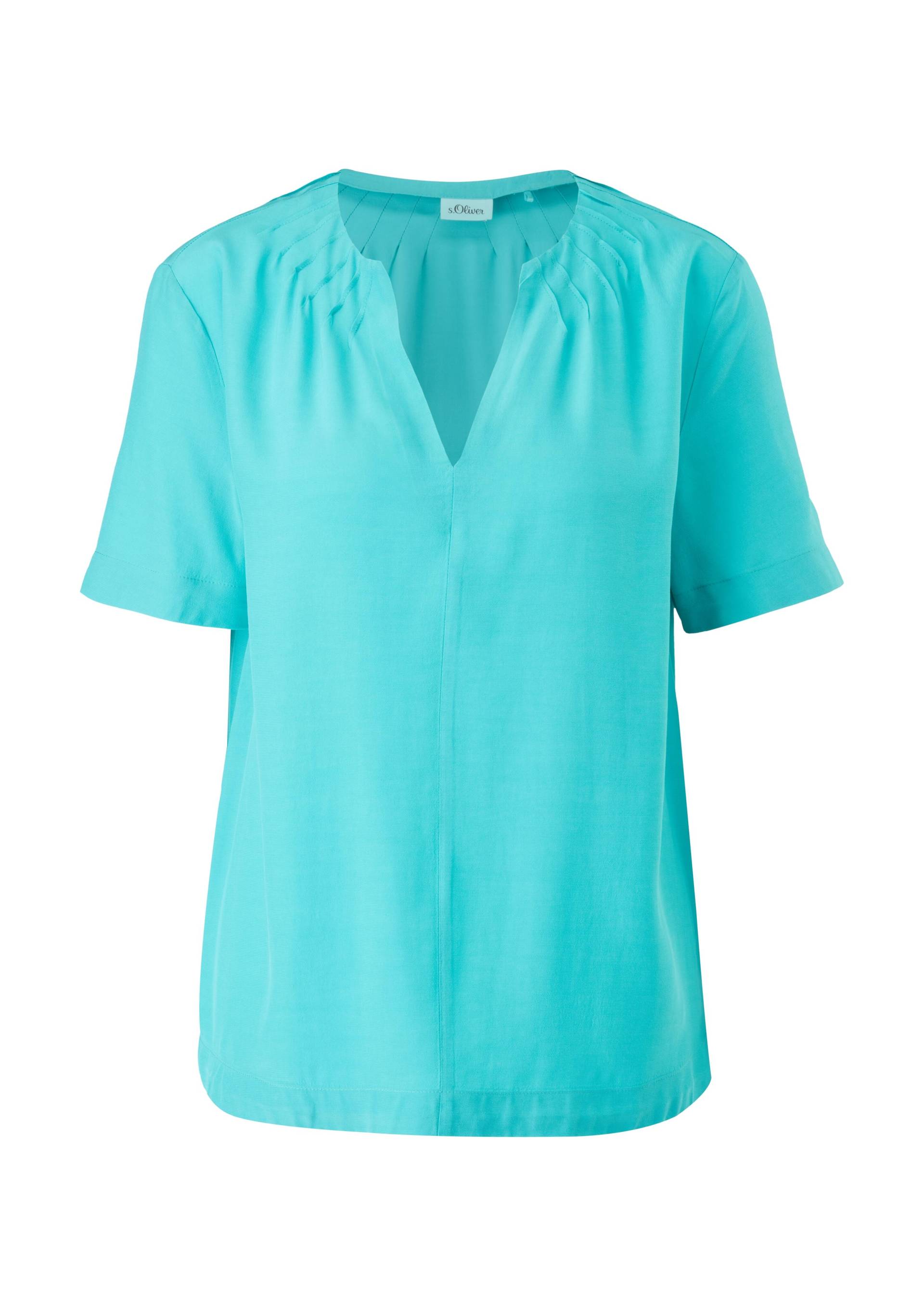 s.Oliver BLACK LABEL - Bluse kurzarm türkis - Gr. - 34 von s.Oliver BLACK LABEL