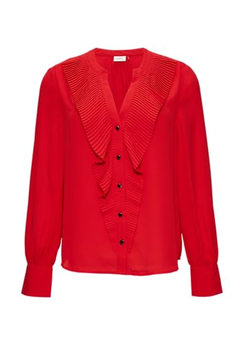 s.Oliver BLACK LABEL Bluse mit plissierten Volants rot 46 von s.Oliver BLACK LABEL