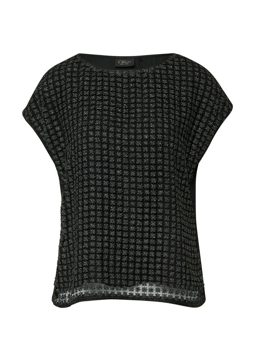 s.Oliver BLACK LABEL - Bluse mit Glitzergarn schwarz - Gr. - 46 von s.Oliver BLACK LABEL