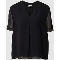 s.Oliver BLACK LABEL Bluse mit V-Ausschnitt in Black, Größe 40 von s.Oliver BLACK LABEL