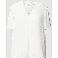 s.Oliver BLACK LABEL Bluse mit V-Ausschnitt in Weiss, Größe 40 von s.Oliver BLACK LABEL