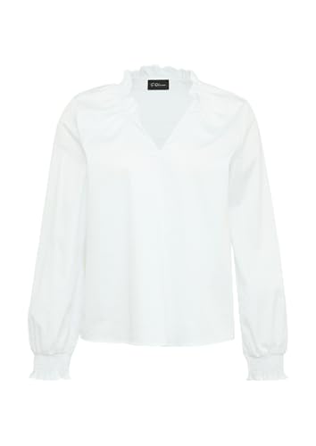 s.Oliver BLACK LABEL Bluse mit gerüschtem Kragen und gesmokten Bündchen weiß 40 s.Oliver BLACK LABEL Bluse mit gerüschtem Kragen und gesmokten Bündchen weiß 40 von s.Oliver BLACK LABEL