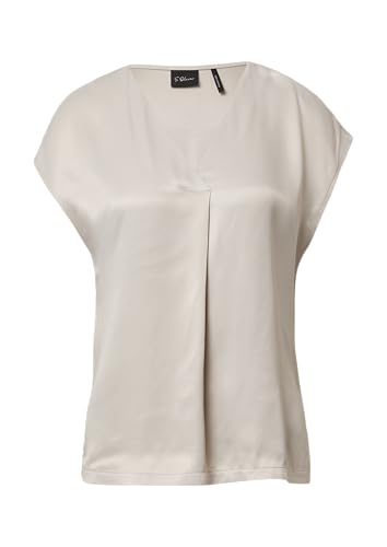 s.Oliver BLACK LABEL Blusenshirt im Fabricmix mit V-Ausschnitt beige 34 von s.Oliver BLACK LABEL