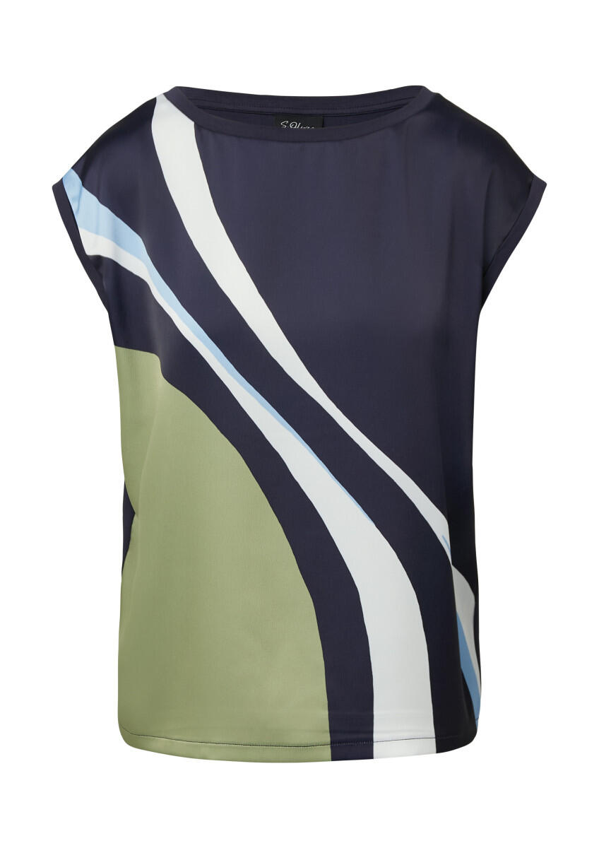 s.Oliver BLACK LABEL - Blusenshirt im Relaxed Fit blau - Gr. - 42 von s.Oliver BLACK LABEL