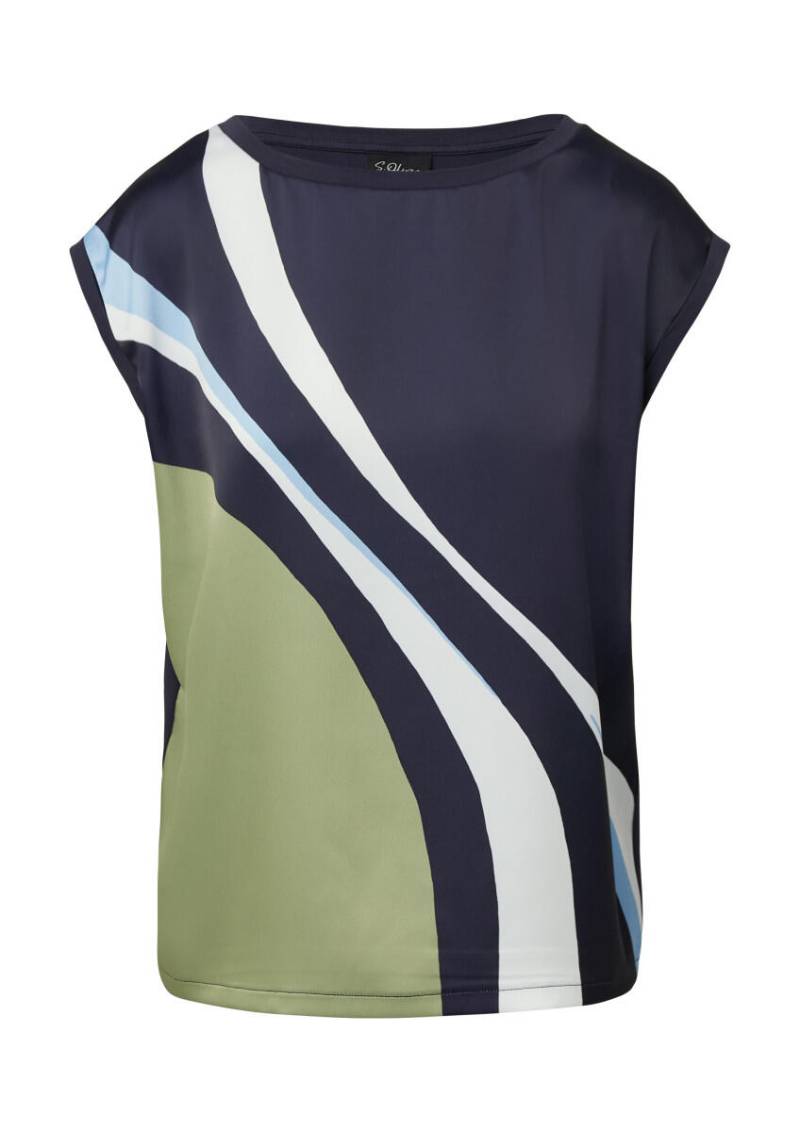 s.Oliver BLACK LABEL - Blusenshirt im Relaxed Fit blau - Gr. - 42 von s.Oliver BLACK LABEL