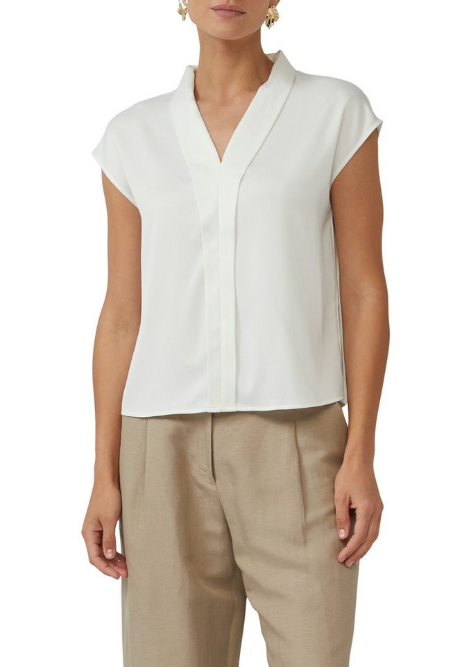 s.Oliver BLACK LABEL Blusenshirt mit Schalkragen, V-Ausschnitt von s.Oliver BLACK LABEL