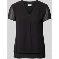 s.Oliver BLACK LABEL Blusenshirt mit V-Ausschnitt in Black, Größe 42 von s.Oliver BLACK LABEL