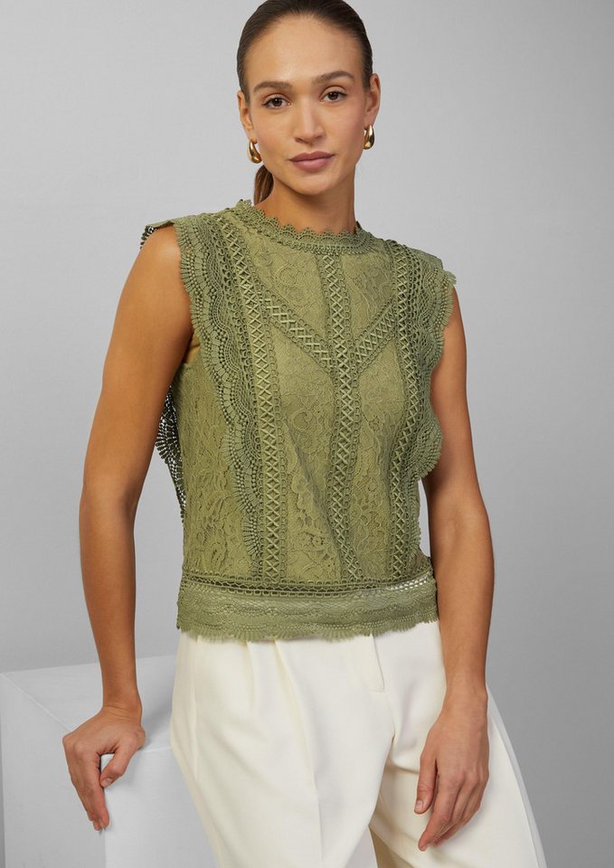 s.Oliver BLACK LABEL Blusentop Ärmellose Bluse aus Spitze Spitze von s.Oliver BLACK LABEL