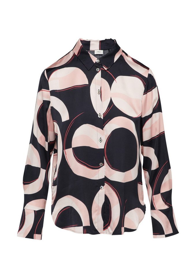 s.Oliver BLACK LABEL Blusentop Satin-Bluse mit Falten-Details - Regular Fit von s.Oliver BLACK LABEL