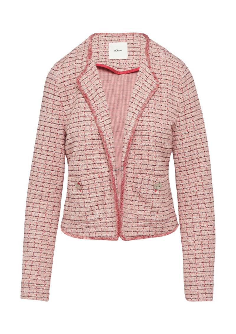 s.Oliver BLACK LABEL - Bouclé-Jacke pink - Gr. - 46 von s.Oliver BLACK LABEL