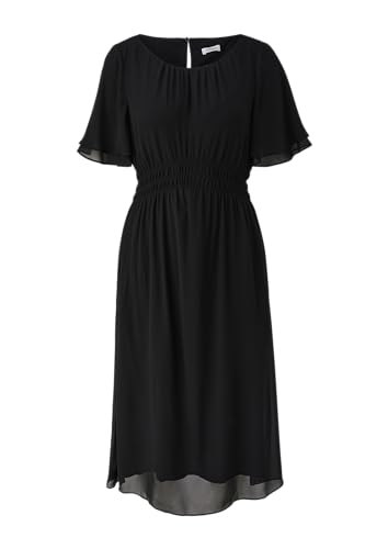 s.Oliver BLACK LABEL Chiffon-Kleid mit elastischem Bund schwarz 36 von s.Oliver BLACK LABEL