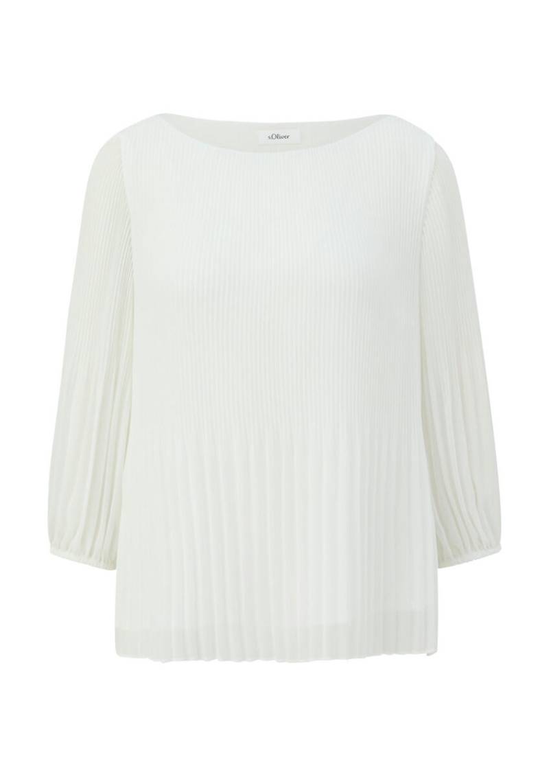 s.Oliver BLACK LABEL - Chiffonbluse mit 3/4-Arm weiß - Gr. - 34 von s.Oliver BLACK LABEL
