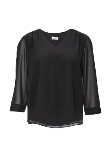 s.Oliver BLACK LABEL Chiffonbluse mit Raffung an der Schulter und transparenten Ärmeln schwarz 38 s.Oliver BLACK LABEL Chiffonbluse mit Raffung an der Schulter und transparenten Ärmeln schwarz 38 von s.Oliver BLACK LABEL