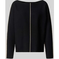 s.Oliver BLACK LABEL Comfort Fit Strickpullover mit anders farbiger Rückseite in Taupe, Größe 48 von s.Oliver BLACK LABEL