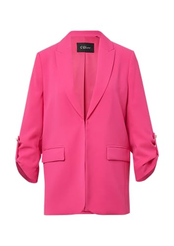 s.Oliver BLACK LABEL Crêpe-Blazer mit 3/4-Ärmeln und Raff-Details pink 42 von s.Oliver BLACK LABEL