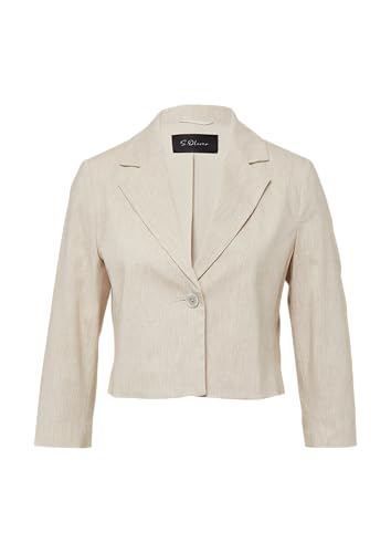 s.Oliver BLACK LABEL Cropped Blazer aus Leinenmix helles beige 38 von s.Oliver BLACK LABEL