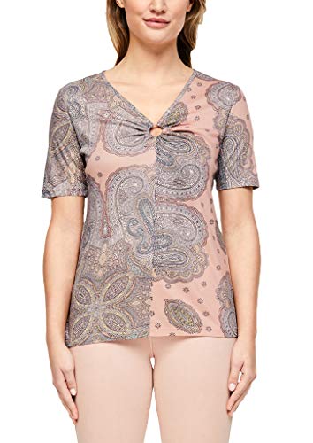 s.Oliver BLACK LABEL Damen 150.10.004.12.130.2039589 T-Shirt, Dusty Rose Paisley Print, 36 von s.Oliver BLACK LABEL
