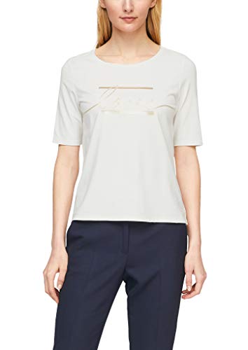 s.Oliver BLACK LABEL Damen 150.10.102.12.130.2059406 T-Shirt, Cream Love Print, 44 von s.Oliver BLACK LABEL