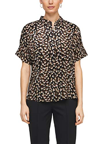 s.Oliver BLACK LABEL Damen 150.10.103.10.100.2064532 Bluse, Black AOP, 46 von s.Oliver BLACK LABEL