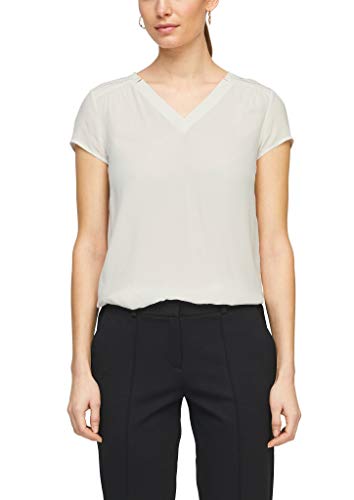 s.Oliver BLACK LABEL Damen 150.10.103.12.130.2061316 T-Shirt , Cream, 36 von s.Oliver BLACK LABEL