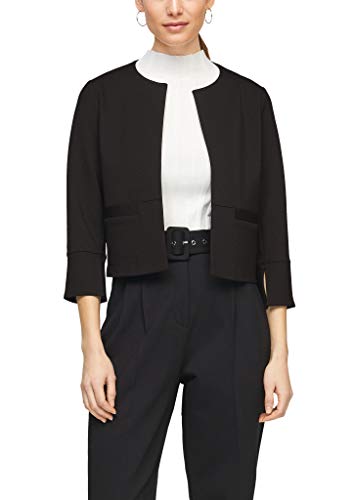 s.Oliver BLACK LABEL Damen 150.10.103.15.150.2064194 Übergangsjacke, true black, 46 von s.Oliver BLACK LABEL
