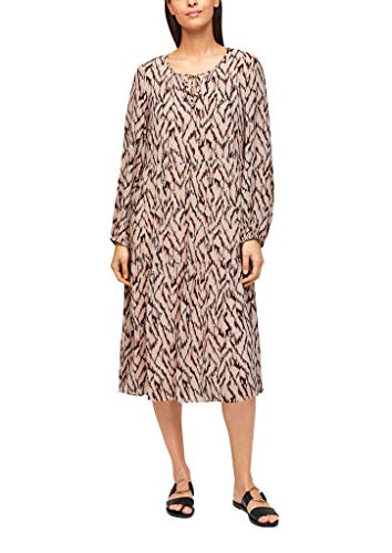 s.Oliver BLACK LABEL Damen 150.10.104.20.200.2100325 Kleid, beige AOP, 35 EU von s.Oliver BLACK LABEL