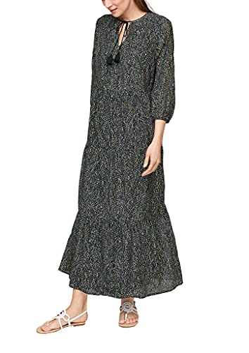 s.Oliver BLACK LABEL Damen 150.10.105.20.200.2063994 Kleid, Dark Green AOP, 36 von s.Oliver BLACK LABEL