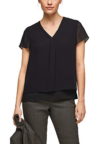 s.Oliver BLACK LABEL Damen 150.11.899.10.100.2059451 Bluse, Schwarz, 36 EU von s.Oliver BLACK LABEL