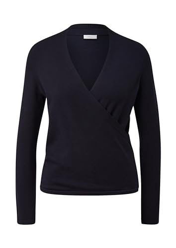 s.Oliver BLACK LABEL Damen 2141448 Pullover in Wickel-Optik, blau 5959, 46 von s.Oliver BLACK LABEL
