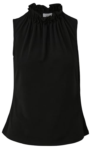 s.Oliver BLACK LABEL Damen 2142918 Jerseybluse ärmellos mit Allover Print, schwarz 9999, 40 von s.Oliver BLACK LABEL