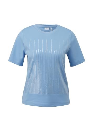 s.Oliver BLACK LABEL Damen 2144037 T-Shirt Mit Pailletten, 53d1, 36 EU von s.Oliver BLACK LABEL