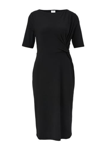 s.Oliver BLACK LABEL Damen 2144356 Midi Kleid mit Allover Print, schwarz 9999, 34 von s.Oliver BLACK LABEL