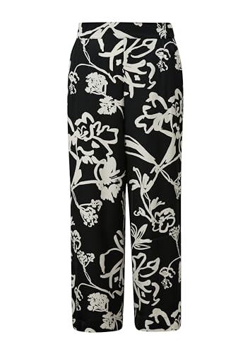 s.Oliver BLACK LABEL Damen 2145101 Satin Hose Regularular Fit, Wide Leg, schwarz 99A1, 38 von s.Oliver BLACK LABEL