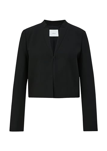 s.Oliver BLACK LABEL Damen 2147835 Cropped Blazer, schwarz 9999, 36 von s.Oliver BLACK LABEL