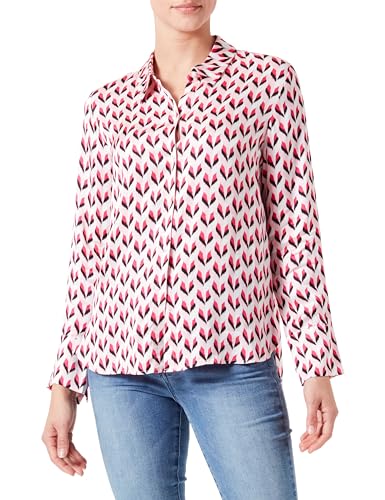 s.Oliver BLACK LABEL Damen 2148053 Bluse Langarm, Mehrfarbig|pink 41B1, 46 von s.Oliver BLACK LABEL