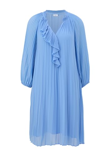 s.Oliver BLACK LABEL Damen 2148354 Kleid mit Plisseefalten, blau 5340, 40 von s.Oliver BLACK LABEL