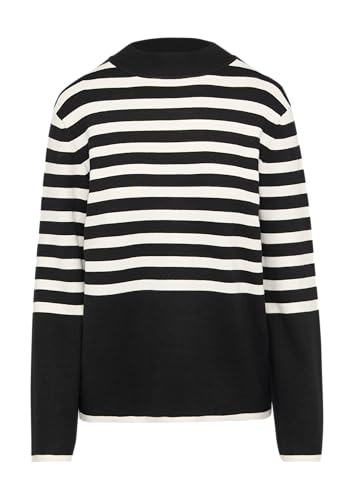 s.Oliver BLACK LABEL Gestreifter Strickpullover mit ausgestellten Ärmeln schwarz 38 von s.Oliver BLACK LABEL