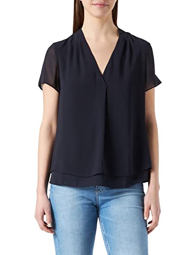 s.Oliver BLACK LABEL Damen Bluse Kurzarm Regular Fit Blouse, Navy, 34 EU von s.Oliver BLACK LABEL