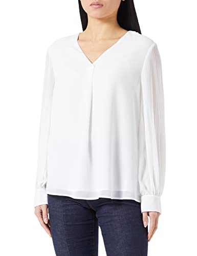 s.Oliver BLACK LABEL Damen Bluse langarm, Weiß, 34 EU von s.Oliver BLACK LABEL