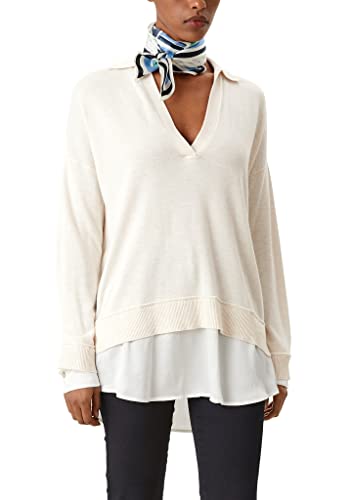 s.Oliver BLACK LABEL Damen Langarm Regular Fit Pullover Sweater, Off-white Melange, 36 EU von s.Oliver BLACK LABEL