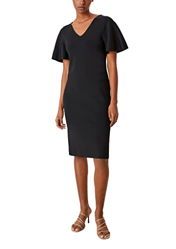 s.Oliver BLACK LABEL Damen Kleid lang Regular FIT, Schwarz, 34 von s.Oliver BLACK LABEL