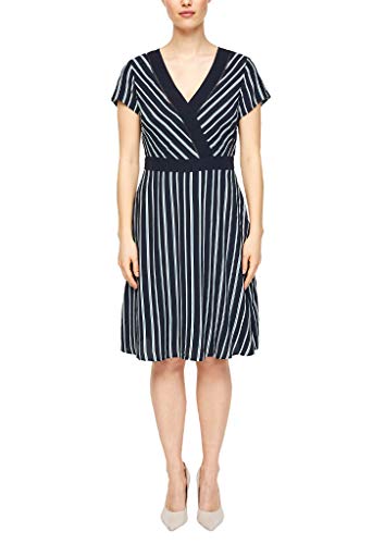 s.Oliver BLACK LABEL Damen 150.10.004.20.200.2014509 Kleid, Navy Stripes, 44 von s.Oliver BLACK LABEL