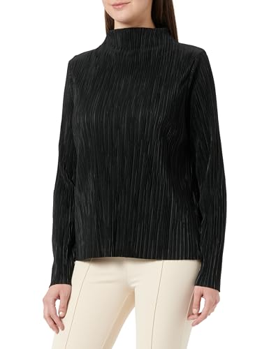 s.Oliver BLACK LABEL Damen Langarmshirt mit Stehkragen Black 38 von s.Oliver BLACK LABEL