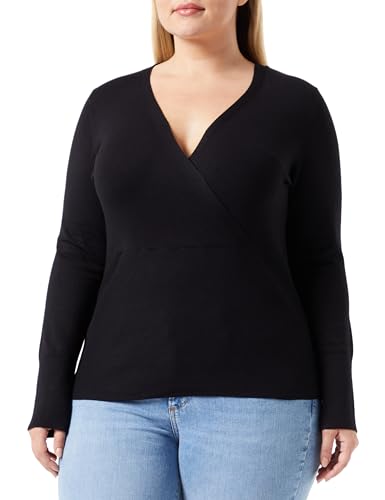 s.Oliver BLACK LABEL Damen Pullover in Wickeloptik Black 36 von s.Oliver BLACK LABEL