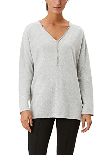 s.Oliver BLACK LABEL Women's Langarm Regular FIT Pullover Sweater, Grey, L von s.Oliver BLACK LABEL