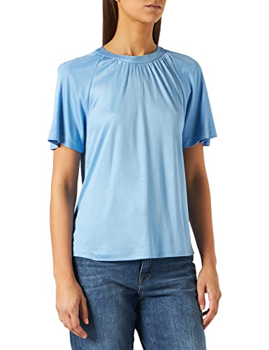 s.Oliver BLACK LABEL Damen T-shirt Kurzarm Loose Fit T Shirt, Light Blue, 40 EU von s.Oliver BLACK LABEL